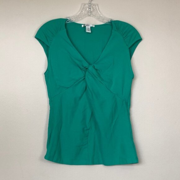 KENNETH COLE Green Knotted Bodice Tee PM EUC - Picture 1 of 7